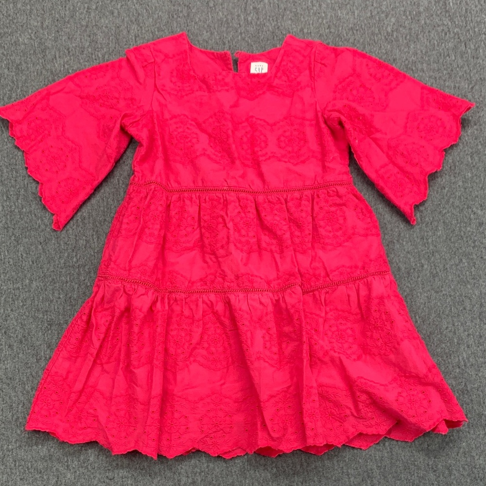 Gap Toddler Girls Floral Lace Tiered Bell Sleeve Dress Size 4T